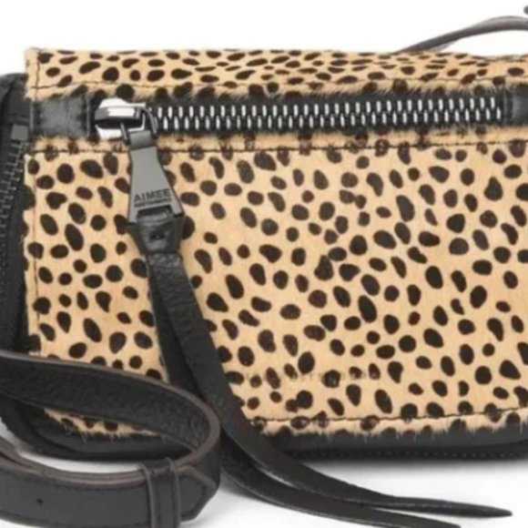 Aimee Kestenberg Sorrento Cheetah Printed Calf Hair Crossbody Bag NEW - Picture 4 of 5